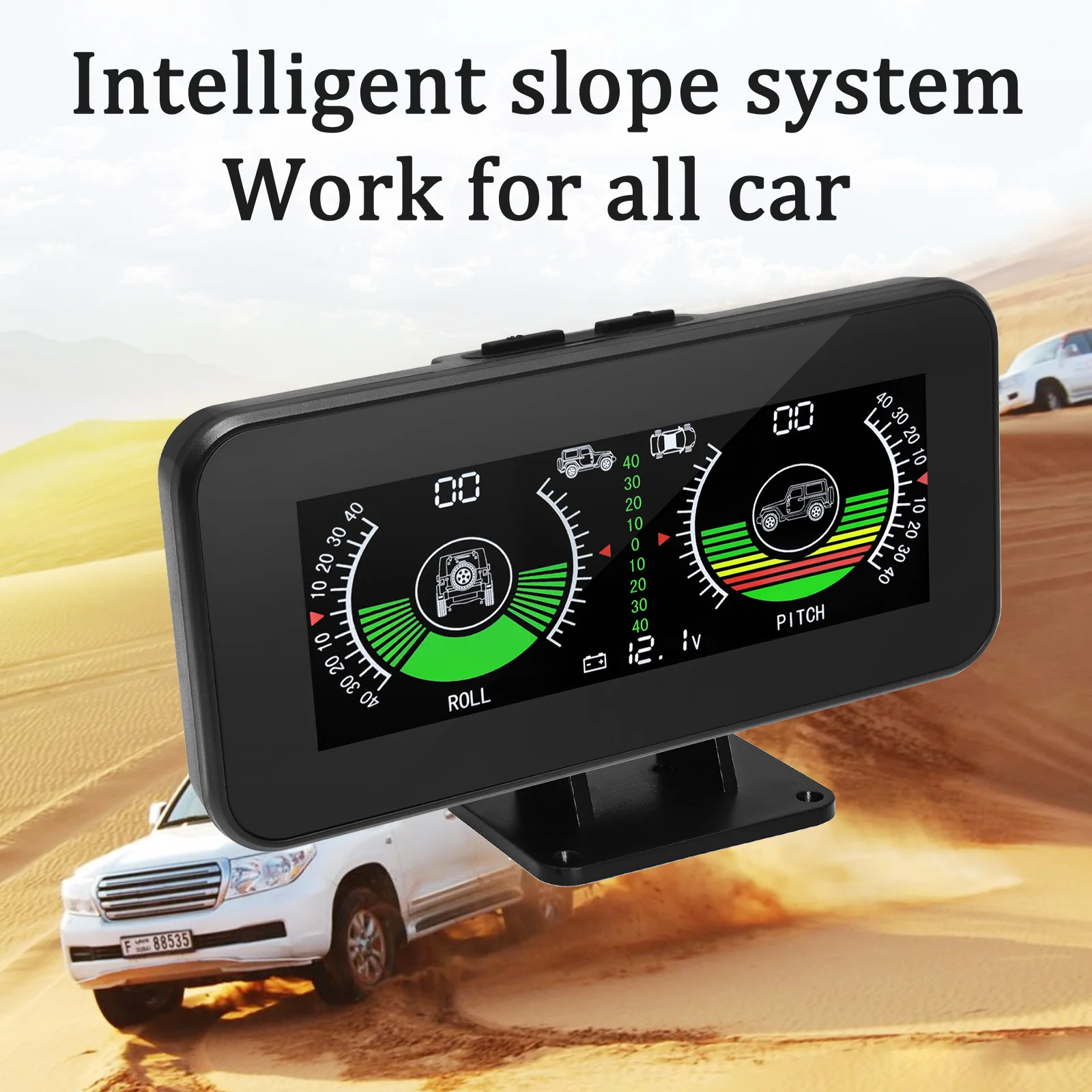 Inclinomètre numérique de voiture 4x4, affichage tête HUD, jauge hors  route, accessoires inclinaison Angle d'inclinaison, affichage pour toutes  les voitures - AliExpress