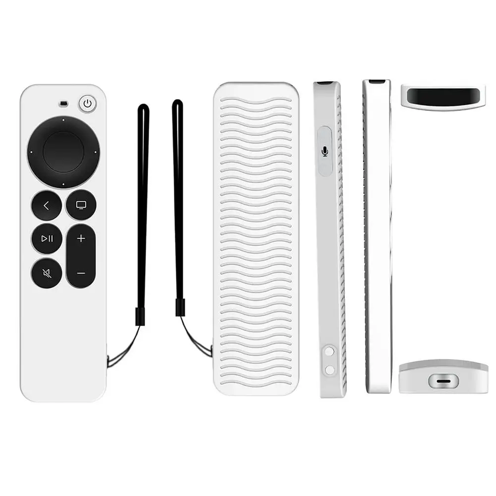 Anti-Lost Protective Case For Apple TV 4K 2nd Gen Siri Remote Control Anti-Slip Durable Silicon Shockproof Cover silicone remote case silicone remote cover silicone remote sleeve remote controller cover silicone case protector