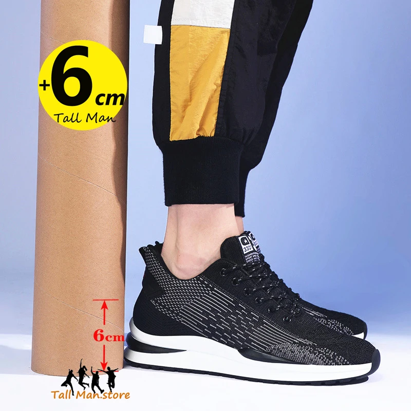 Men Sneakers High Elevator Shoes Man Sports Lift Height Increase