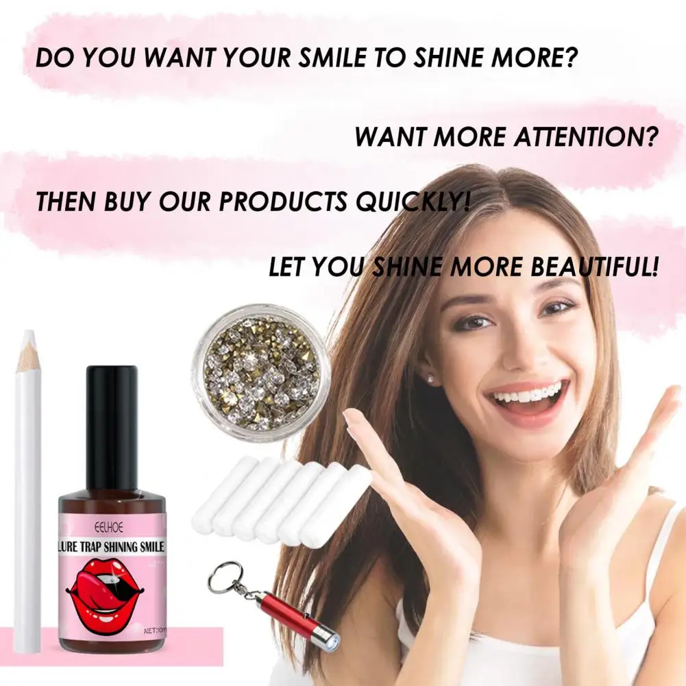 

1 Set Useful UV-Light Gem Suit UV Bonding Resin Dental Jewelry Dental Jewelry Portable Makeup Tool