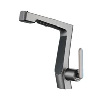 Intelligent digital display LED large screen temperature control pull-out faucet hot and cold bathroom wash basin faucet 2