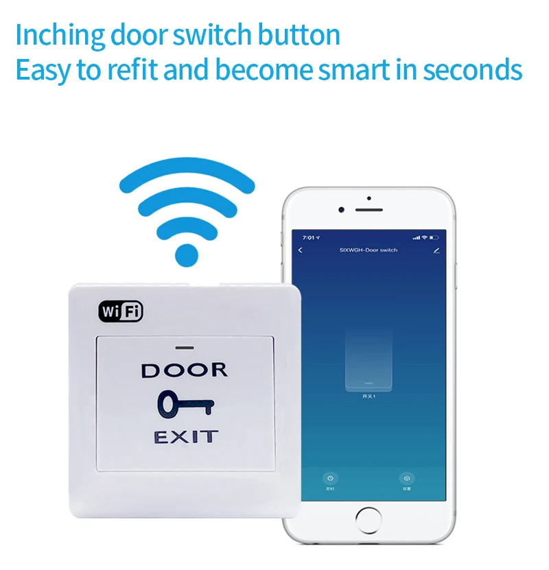 Tuya App WiFi Door Exit Button Voice Remote Door-Opening Wireless Release Push Switch For Electronic Lock Access Control System