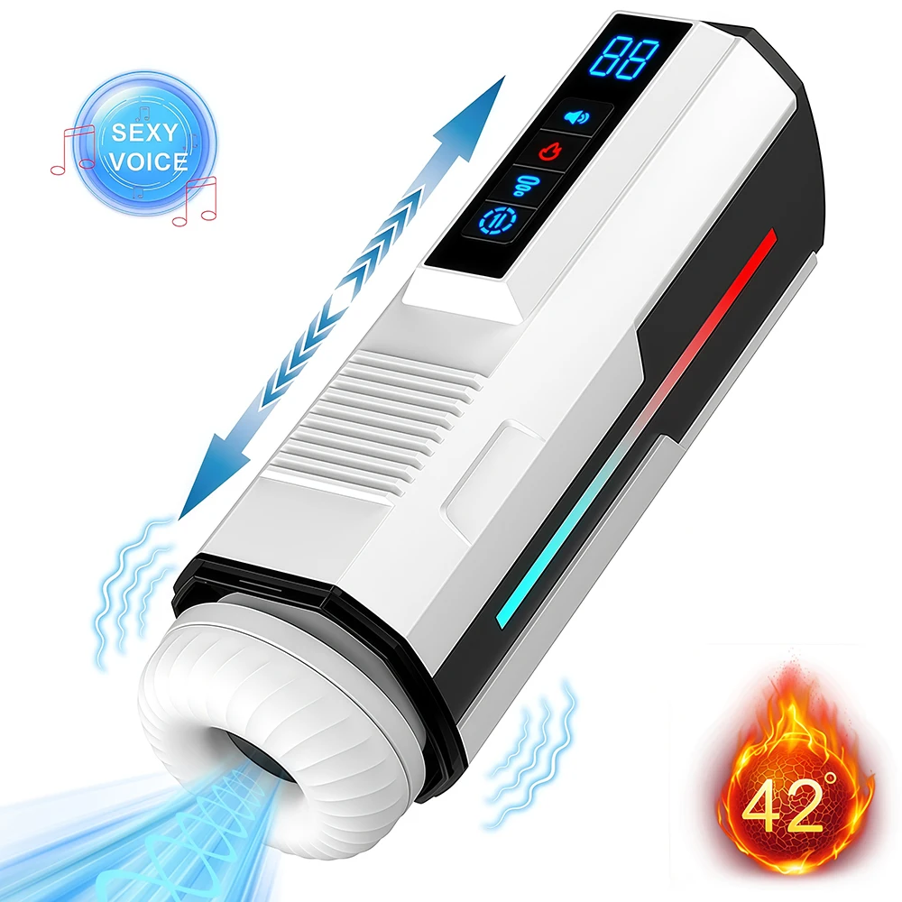 3in1 Telescopic Sucking Vibrator Masturbator Cup Vagina Masturbation Blowjob Adults Sex Toy for Men Piston Automatic Mastubator