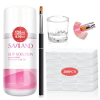 Saviland 120ml Solution antidérapante pour ongles en Poly Gel liquide Kit de Solution de Gel antiadhésif pour débutants Extension d'ongles Gel Nail Art 1