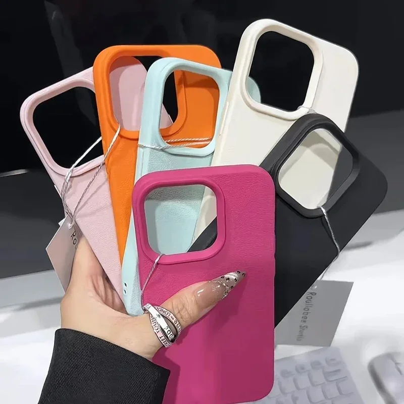 High-Fashion Litchi Patterned Shockproof Phone Case - Soft Protective Cover