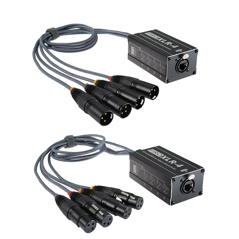 male female RJ45 To XLR Audio Cable DMX Splitter For Network