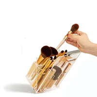 Clear Cosmetic Brush Storage Box, Makeup Brush Holder with Lid, Large-Capacity Design for Organize the Vanity Desk 1
