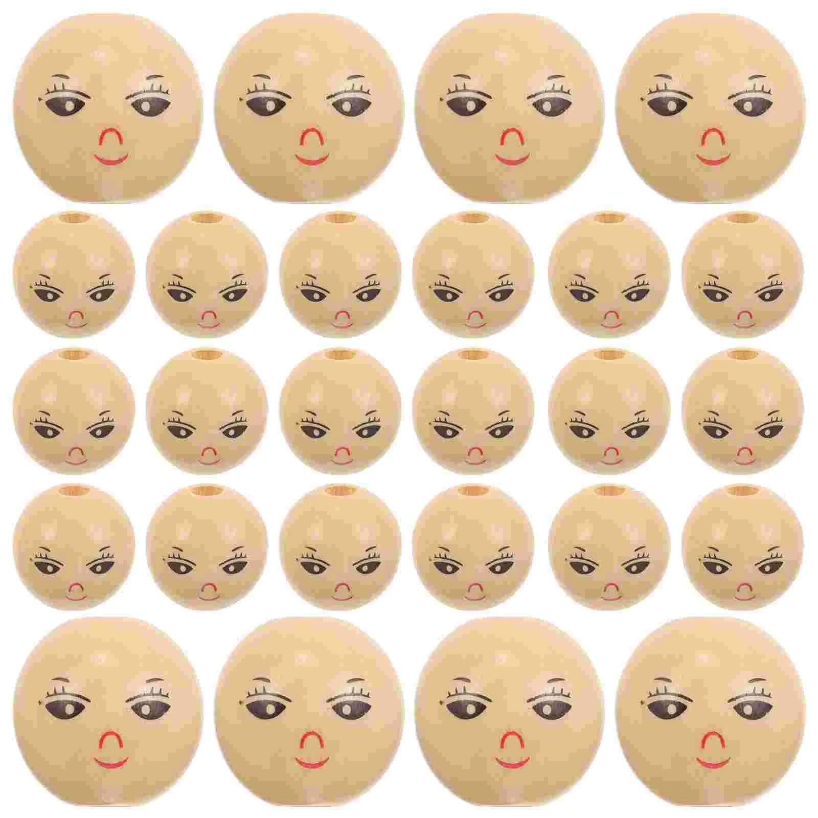 

Smile Face Wood Beads 22Mm Head Beads Spacer Beads Wooden Loose Bead Diy Bracelet Necklace Jewelry Macrame Hair Crafts