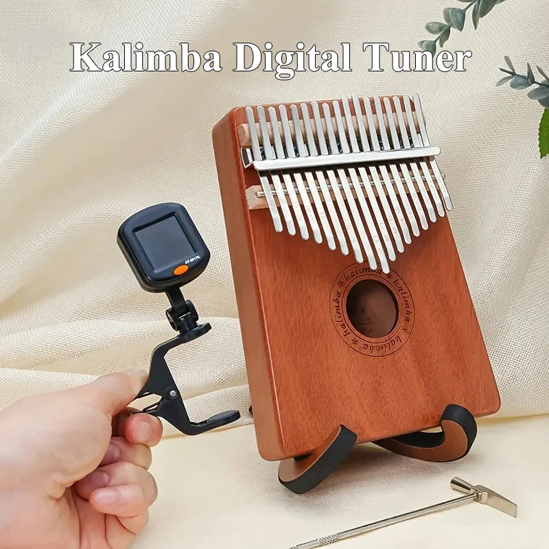 

Portable Kalimba Tuner Professional Thumb Piano Calibrator Multi-function Mini Rotating Clip LCD Display Digital Tuning Device