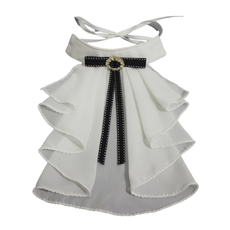 

Women Tulle Ruffled Faux Collar Vintage Layered Neck Collar