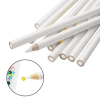 Lot de 10 crayons à strass en bois ciré blanc pour la pose de strass et de pierres précieuses, outil de manucure 2