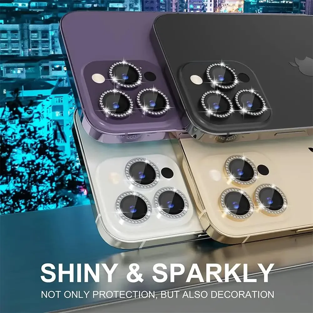 Sparkly Rhinestone Camera Lens Protector and Screen Film Combo Case