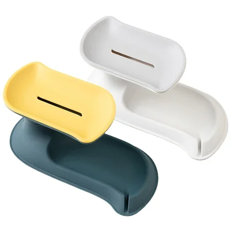 

Hot Sell Rotating Soap Box Soap Dishes Soap Sponge Dish No Drilling Storage Box Rack Shelf Bathroom Soap Holder Dropshipping