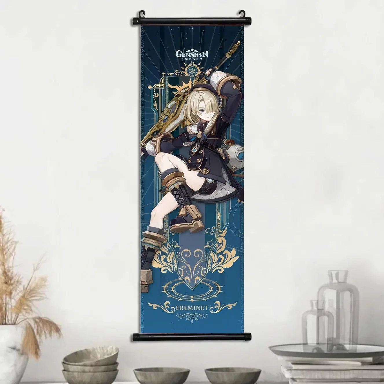 Vibrant Genshin Impact Anime Wall Art Canvas Scroll - Home Decor & Gift