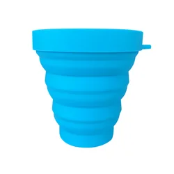 Collapsible Silicone Travel Cup with Lid - 200ml Portable Outdoor Mug (100ML)