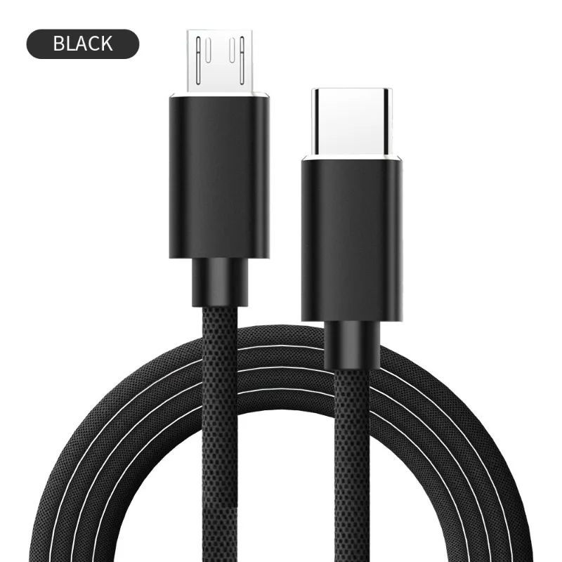 

PD 60W Quick Charger Data Cable For Macbook Samsung Xiaomi Huawei 1M USB Type C To Micro USB 3A Fast Charging Adapter Cable