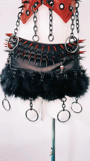 Gothic Tank Tops Punk Tank Tops halter topy2k clothes y2k crop top gothic clothes y2k top rivetTank Tops Skull top vintage tops 4