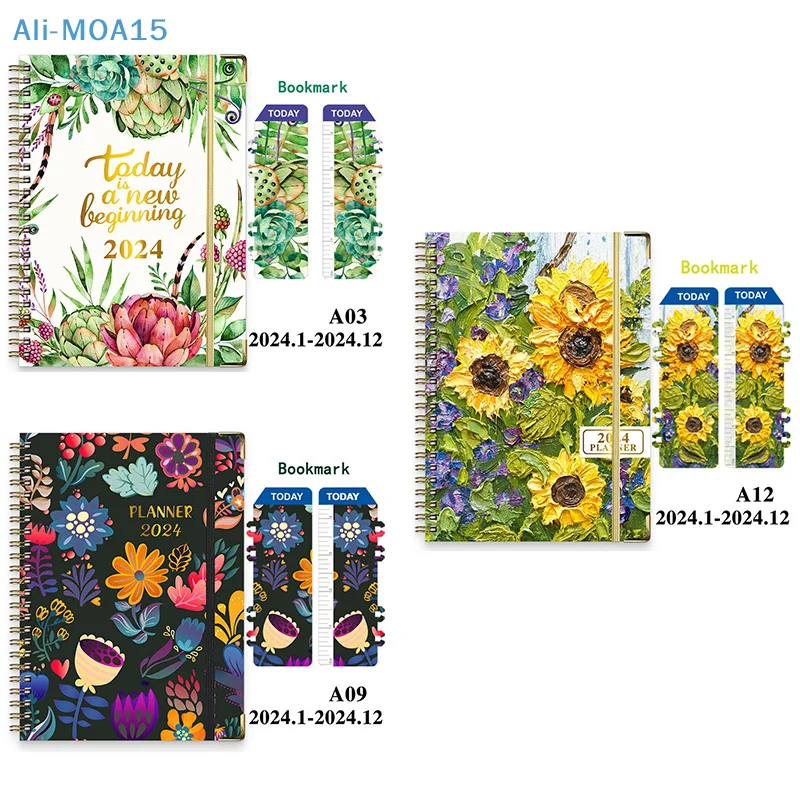 

2024 A5 English Planner Notebook Weekly Planner Agenda Goal Habit Schedules Journal Notebooks Stationery Office School Supplies