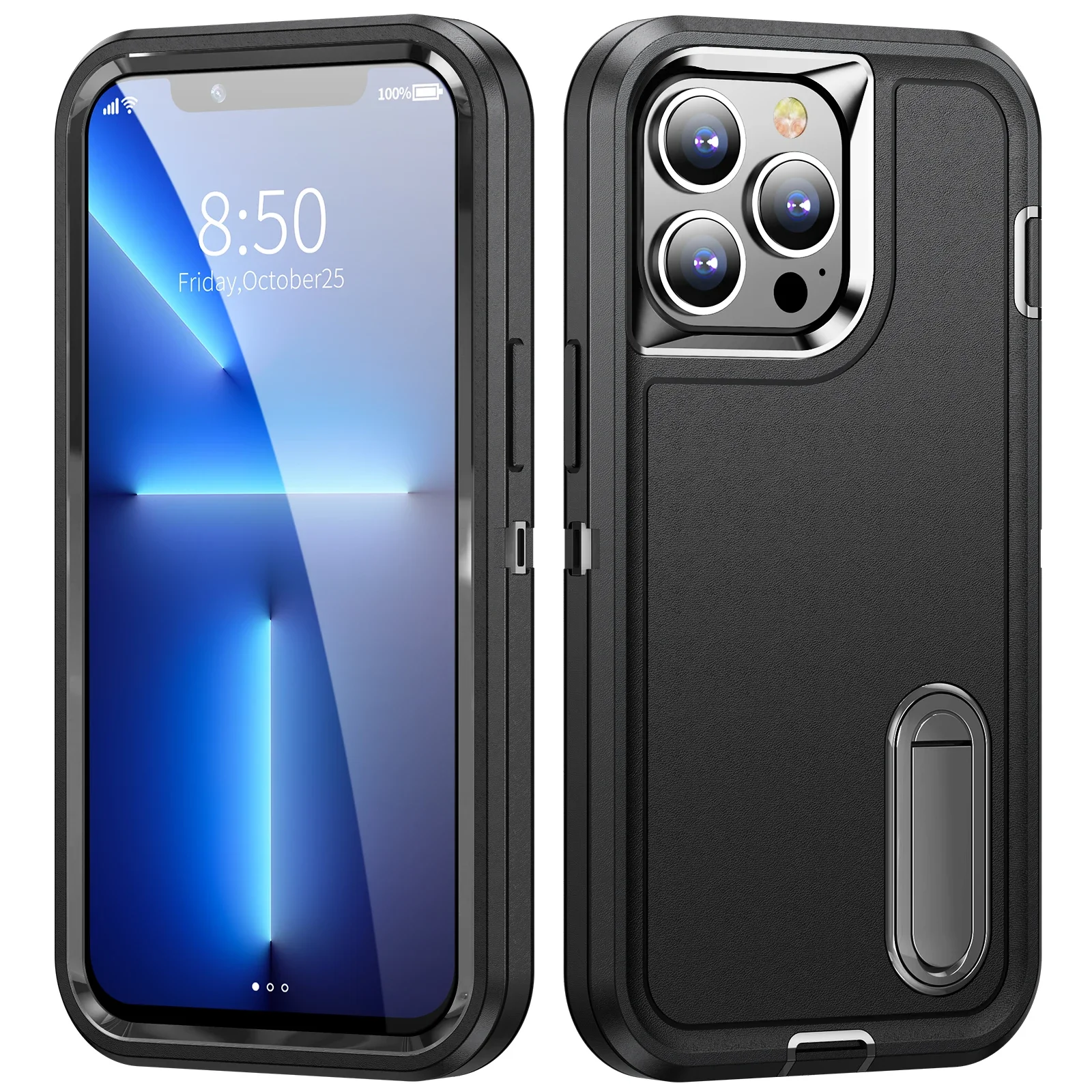 thumbnail image 1 of Heavy Armor Shockproof Defend Phone Case For iPhone 11 12 13 14 15 Pro Max 6 6s 7 8 Plus SE 2022 Xs XR Plastic TPU Back Cover, 1 of 5