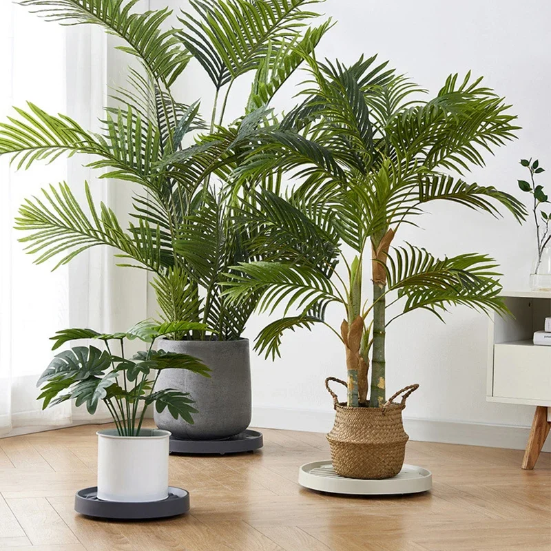 Blumentopftablett, Räder, rundes Kunststofftablett, robuster Baum, Blumentopf, Pflanzgefäß, Ständer, abnehmbare bewegliche Tabletts mit Rollen – Detail 1