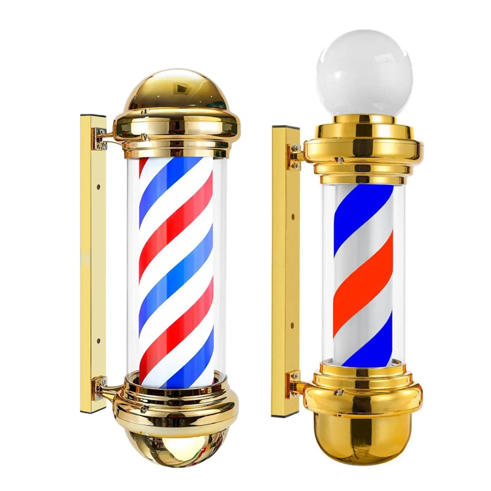 

Barber Pole Open Sign Wall Mount Barbershop Rotating Light Fixture Rotating LED Stripes Light for Outside Outdoors Hair Salon