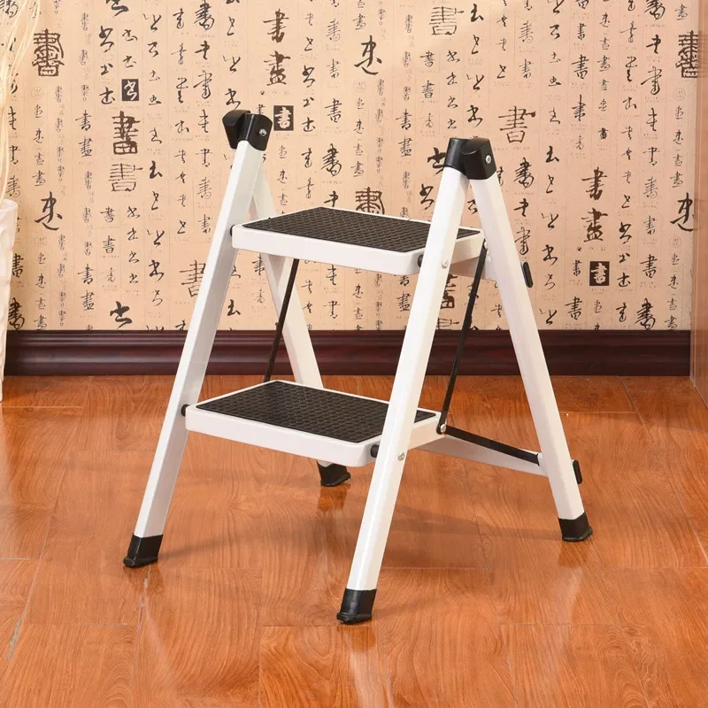 Fashion Home High Stools Kitchen Multifunctional Ladder Chair Anti-skid Pedal Folding Ladder Safety Load-bearing 2 Step Ladder