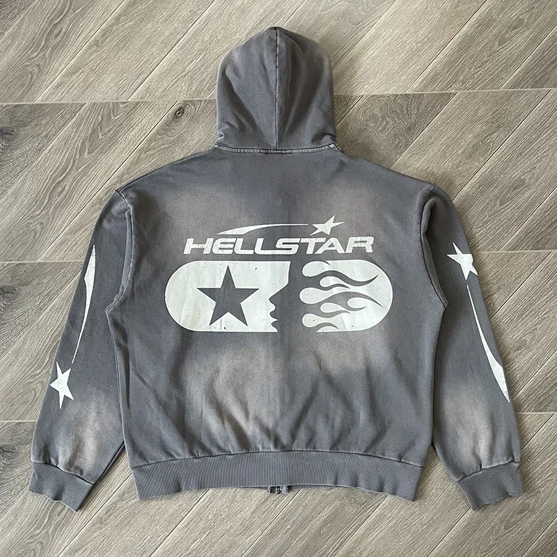 Hellstar Studios Zip Up Cotton hoodie with zipper wash 4