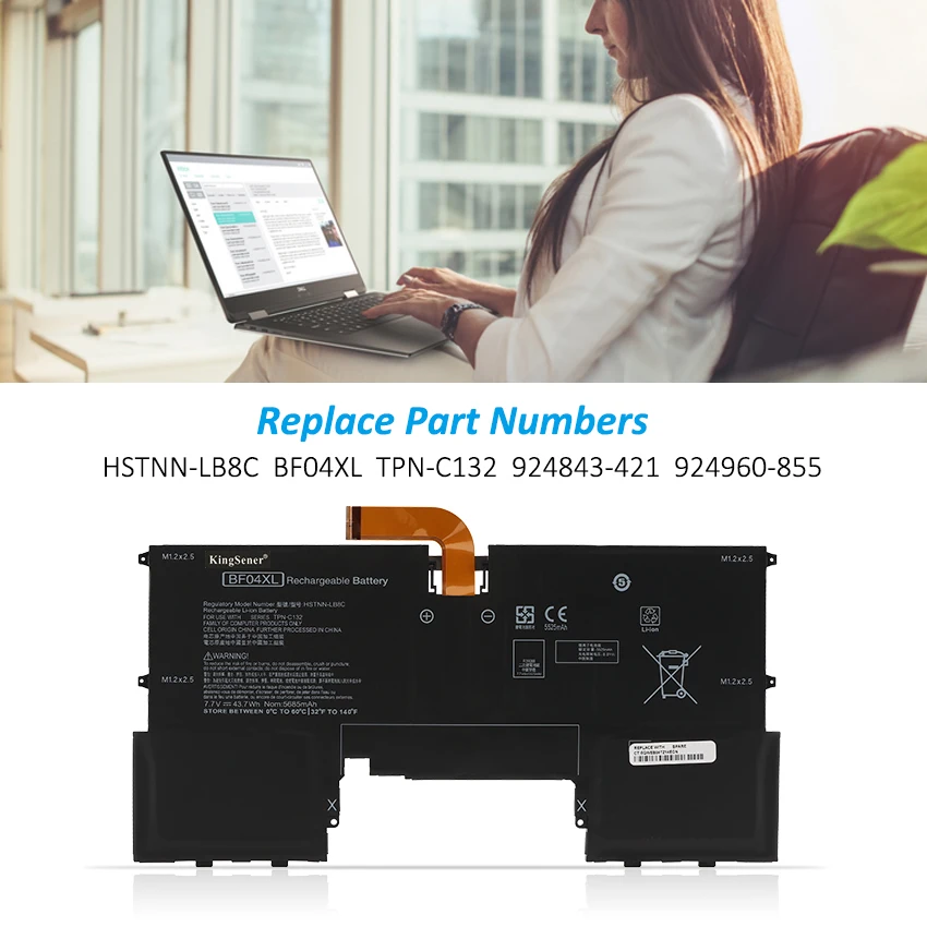 Bateria Kingsener para hp Spectre Bf04xl 13-af000 13-af002la 13-af520tu 13-af018tu 13-af012dx 924843421 924960855 Hstnn-lb8c - Imagem 4