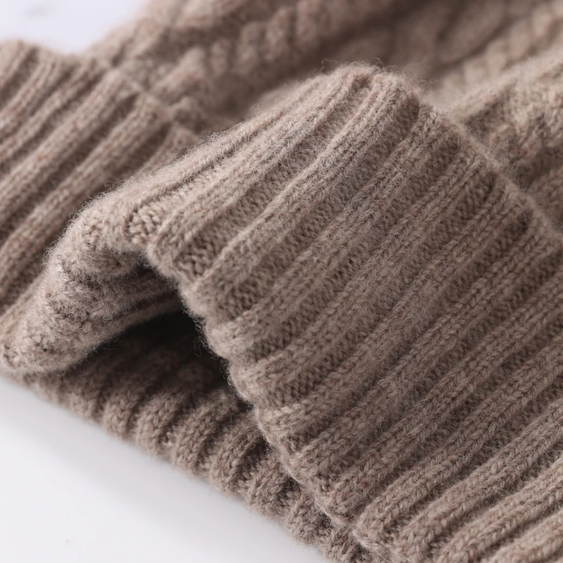 100%Pure Wool Women's Hat For Winter 2023 Warm Soft Luxury Cashmere Beanies Bonnet Twists Slouchy Street y2k Skullies For Girl 5