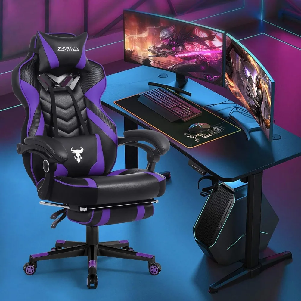 Gaming Chair Reclining ,Computer Chair with Footrest High Back Gamer Chairs with Massage   Chair for Tall Gaming, Silla Gammer