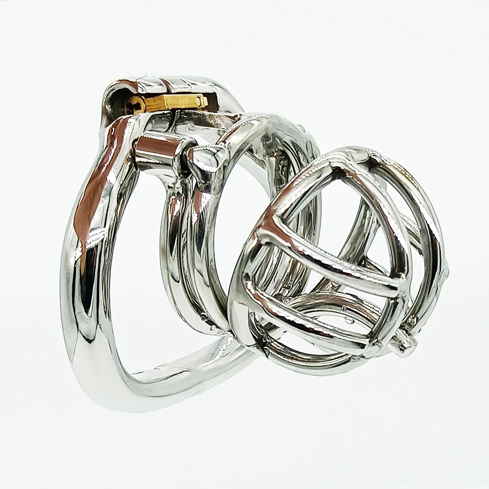 5MM PA Piercing Stainless Steel Chastity Cage Male Penis Lock Device Breathable Cock Ring Penis Fetish Restrain Sex Toys for Men