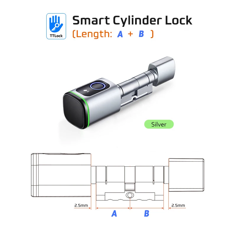 thumbnail image 1 of RAYKUBE&nbsp;S1 Tuya BLE TT Lock Smart Electronic Door Lock with DIY Cylinder Core Fingerprint APP Keys IC Card Unlock for Home Hotel, 1 of 5