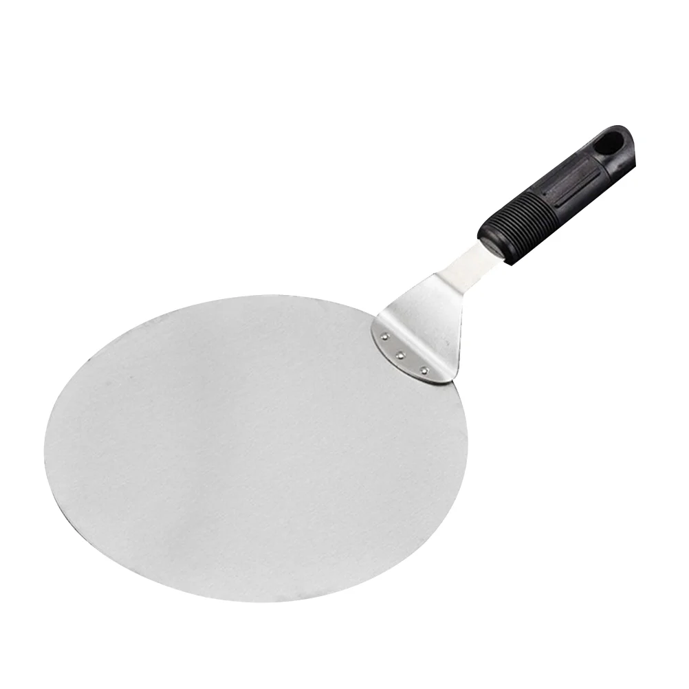 

Stainless Steel Cheese Pizza Pie Server Cake Spatula Steak Peel Cake Holder Shifter Devider Serving Tool with Black Handle