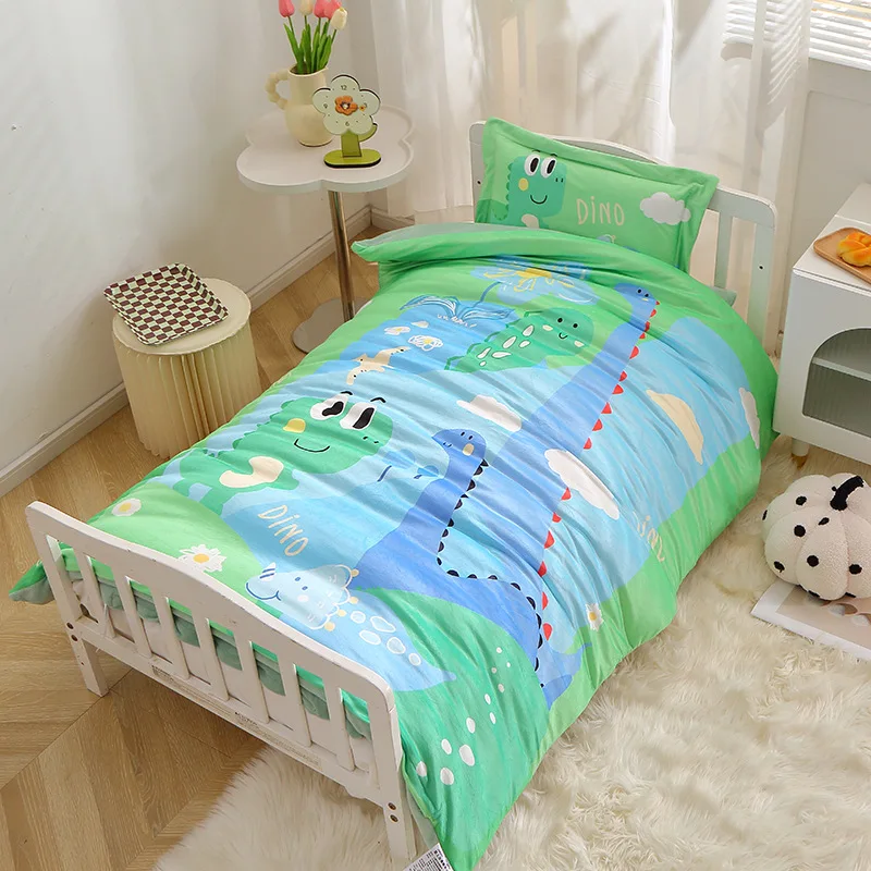 Newborn Baby Quilt Cover Winter Coral Velvet Soft Breathable Baby Sleep Cartoon Printing Quilt Protector Kindergarten Bedding