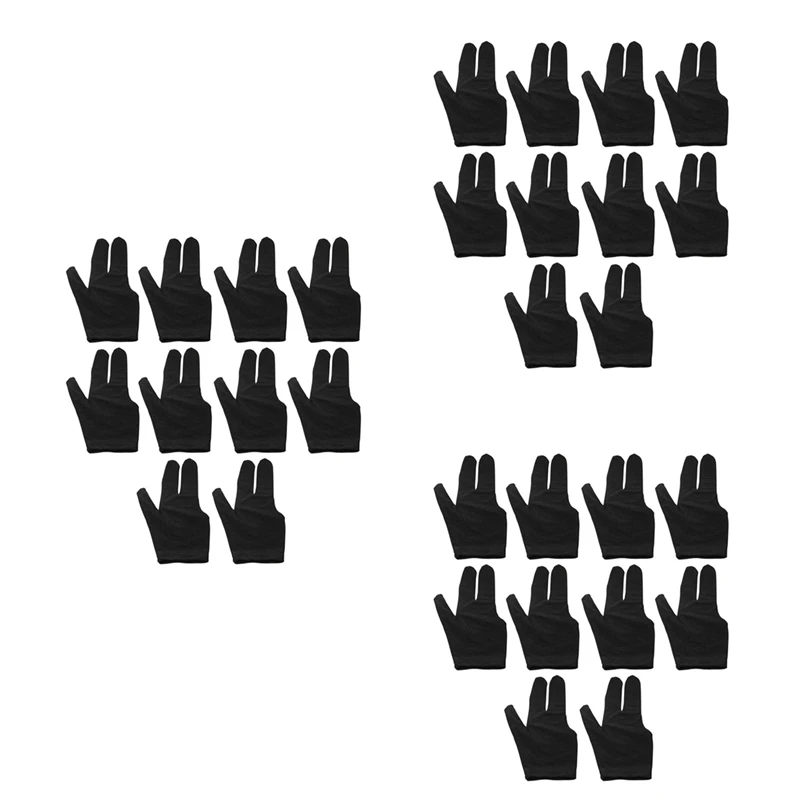 

30Pcs Billiard Gloves 3 Fingers Left And Right Hand Glove Snooker Cue Pool Gloves-Drop Ship