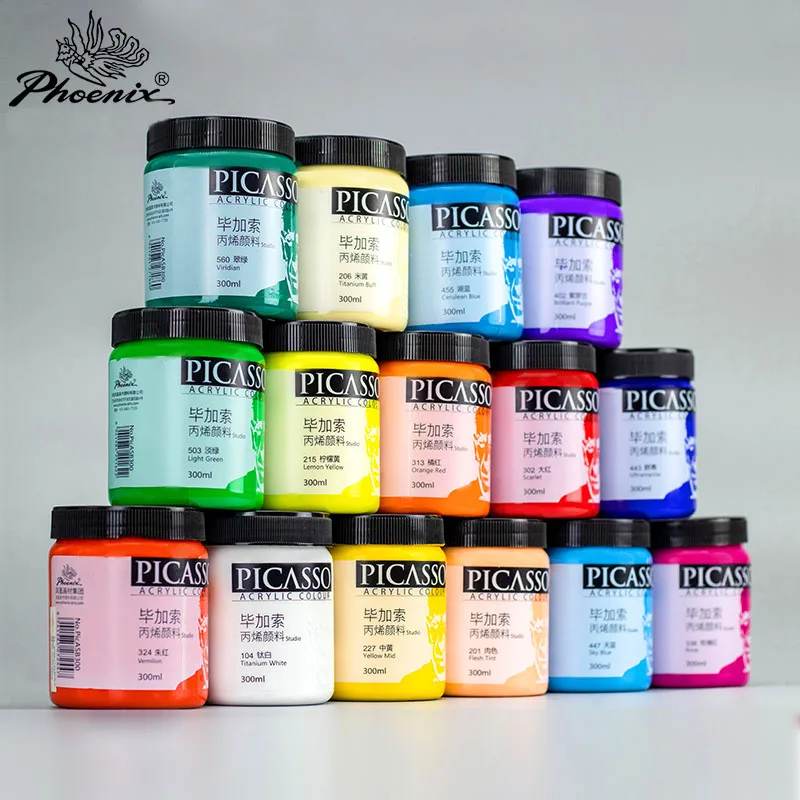 

PICASSO Acrylic Paint 300ml Large-capacity Professional Waterproof and Sunscreen Graffiti DIY Wall Painting Paint Art Supplies