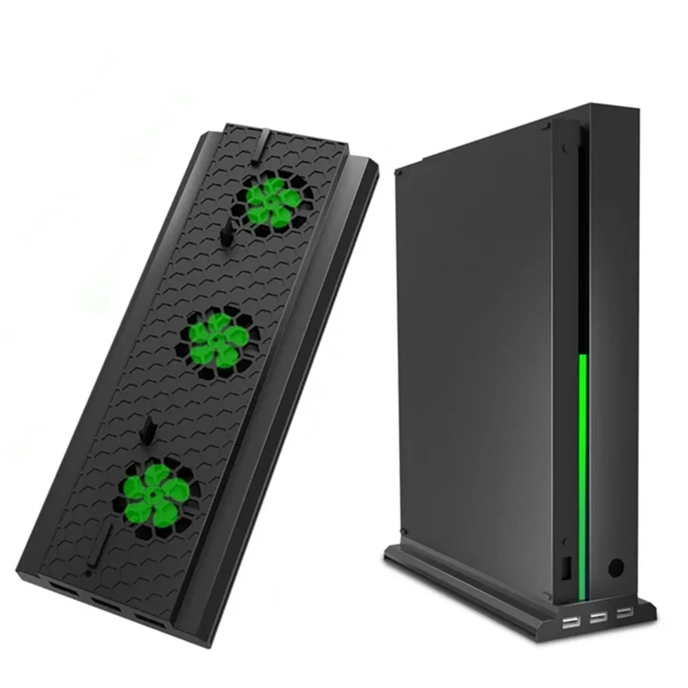 Xbox ONE X 수직 스탠드 독, 냉각 팬 3 개, USB 포트 허브 3 개, 냉각 베이스
