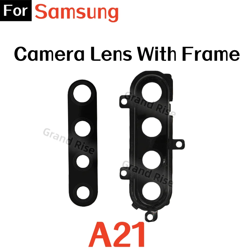Rear Smartphone Camera Glass Lens Replacement with Frame and Adhesive Sticker