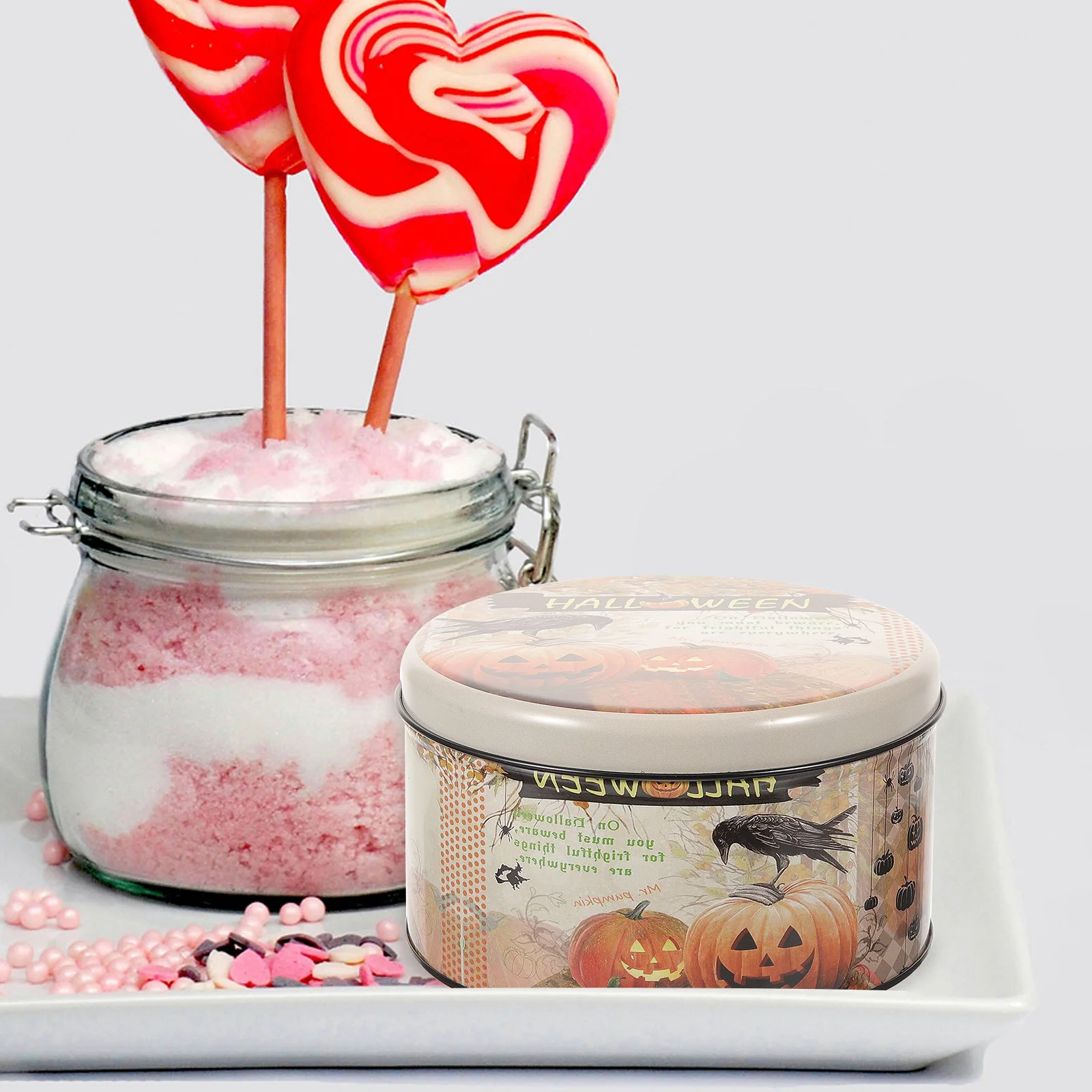 

Decor Small Metal Tin Decorative Tins Candy Container Iron Mouth Gift Child Storage