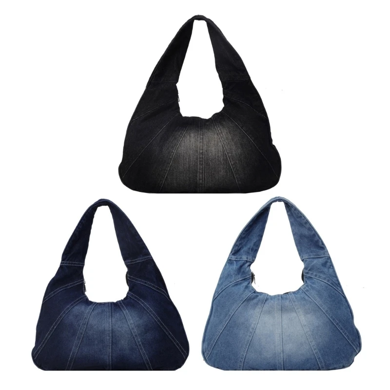 

Women Handbag Fashion Underarm Bag Korean Styles Armpit Bag Denims Shoulder Bag