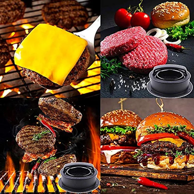 DIY Meat Compactor Manual Hamburger Meat Pie Rice Ball Pressing Mold Plastic Hamburg Press Tool Set Kitchen Accessories