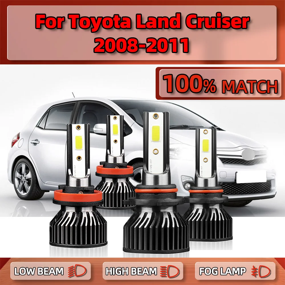

40000LM LED Car Headlights Bulbs 6000K H11 9005 HB3 High Low Beam Auto Lights 12V For Toyota Land Cruiser 2008 2009 2010 2011