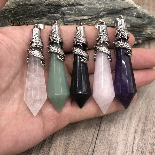 Crystal Healing Stone Rainbow Natural Stone Quartz Pendant Necklace –  Luxury Merch LLC