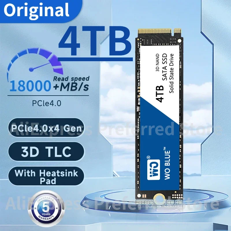

Nvme m2 4.0 SSD 512GB 1TB 4TB SSD M2 2280 PCIe 4.0 SSD with heatsink Gen4 Internal Solid State Drive Disk for Desktop for PS5