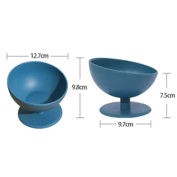 Cat Bowl Tilt Design High Foot Anti-overturning Neck Protection Food-Grade Feeding Dish Large Capacity Small Dog Food Feeder 2