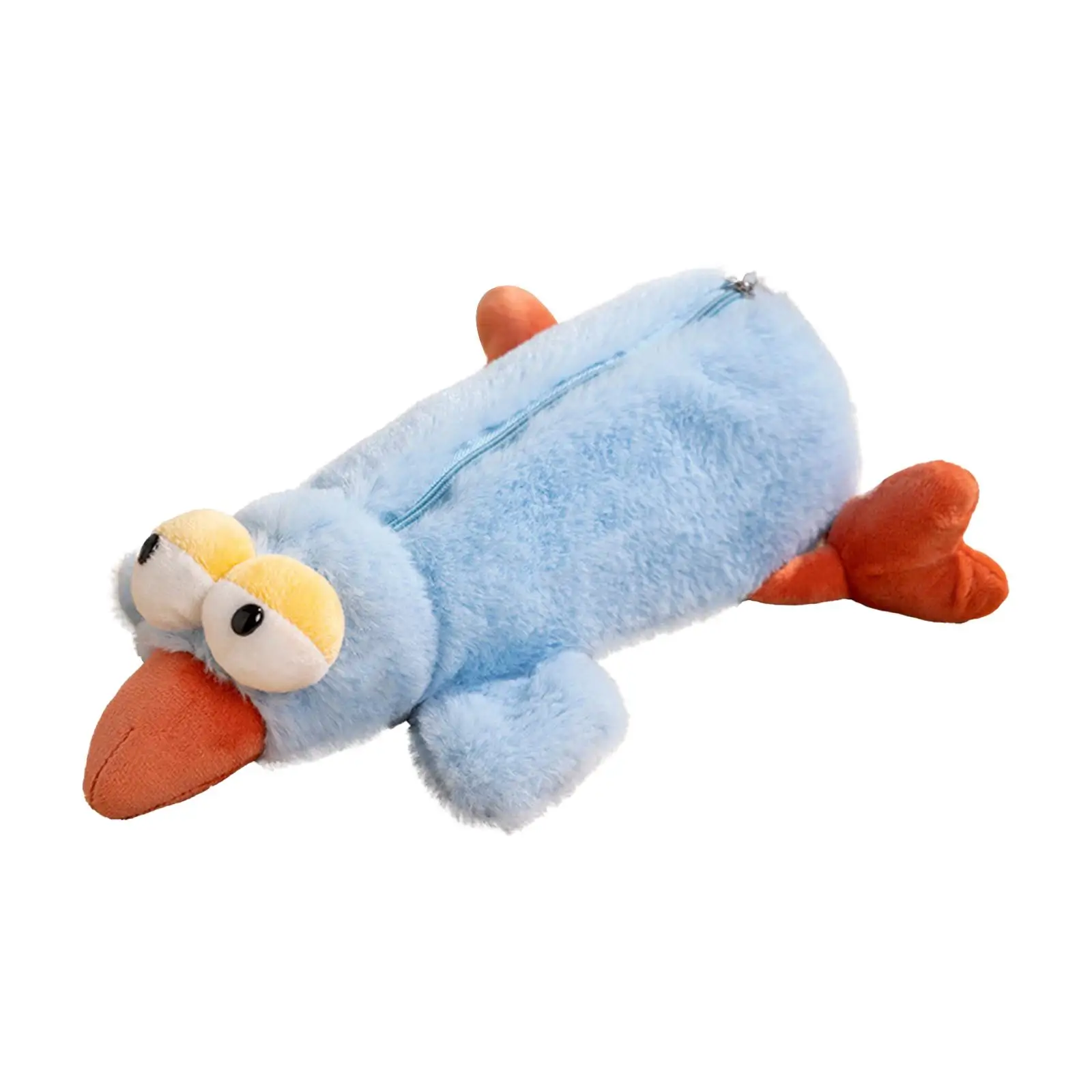 Plush Pencil Case Big Eyes Bird Appearance Stationery Organizer Cosmetic Bag