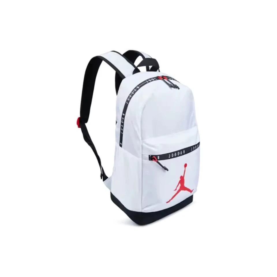 Original Air Jordan Backpack White Flower Grey School Laptop Zipper Bag Unisex Casual Large-capacity Size JD2233029GS-001