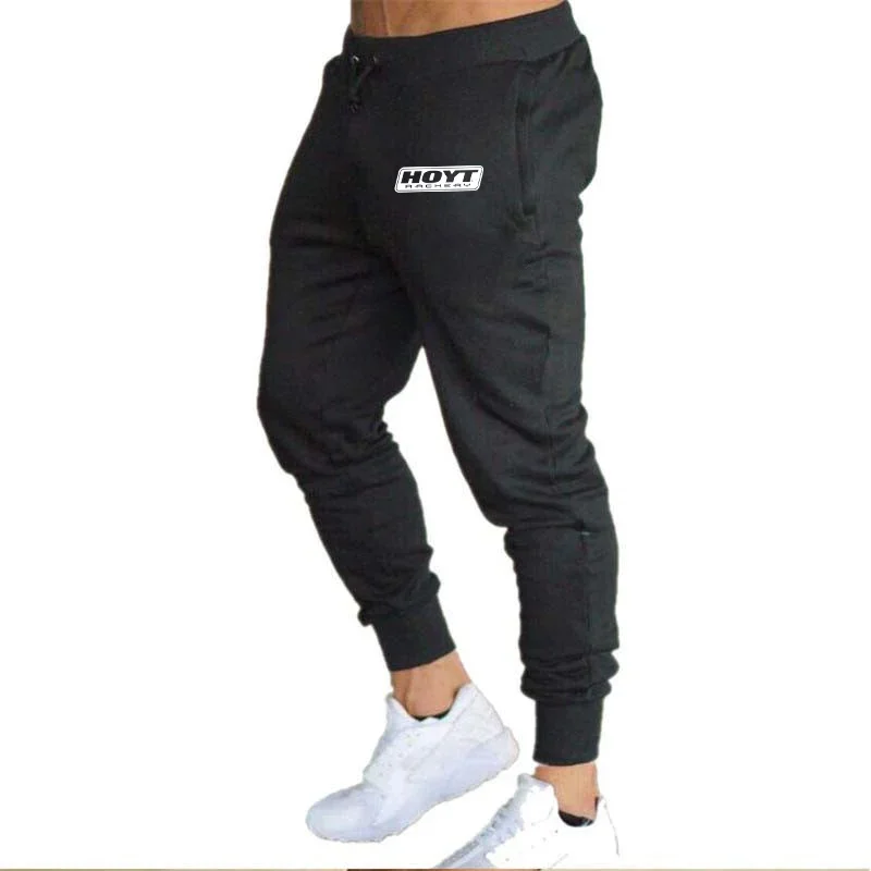 Pantalones deportivos ajustados de algodón para hombre, pantalones con estampado de tiro con arco y bolsillos, informales, de Color sólido, para correr y Fitness, primavera y otoño, novedad
