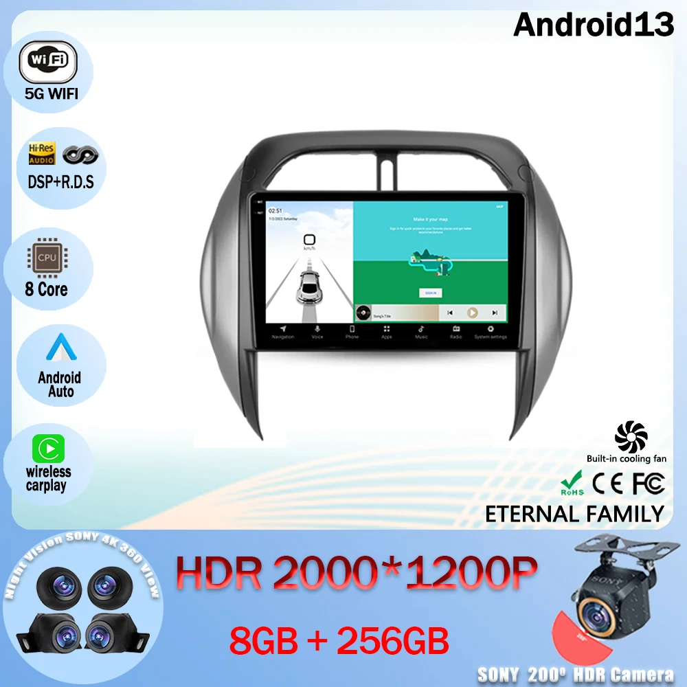 

Сенсорный GPS-навигатор для Toyota RAV4 2 CA20 CA20W XA20 2003 - 2005 5G WIFI BT 4G процессор HDR навигация для автомобиля видео смарт-плеер аксессуары