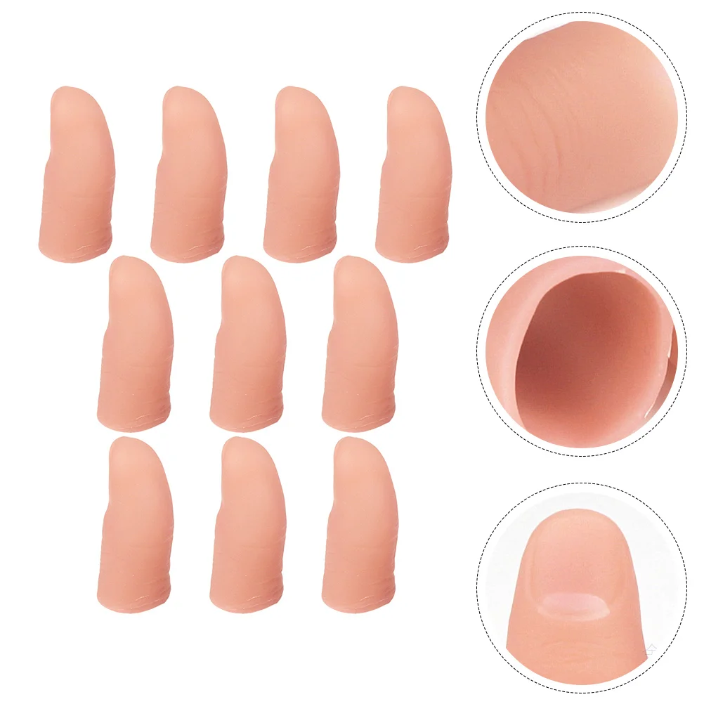 

10 Pcs Thumb Ring Toy Toys Finger Cover Fake Playthings Protector Funny Vinyl Simulation